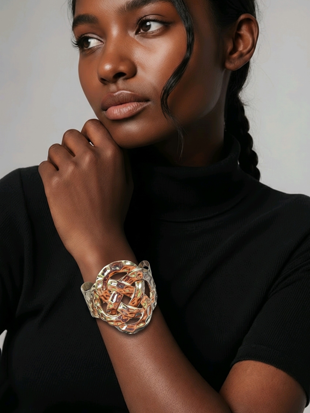 Worthington gold Statement cuff bracelet - Picture 1 of 3